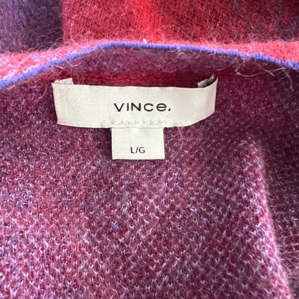 VINCE Women's Ombre Jacquard Crew Sweater L - Picture 5 of 9